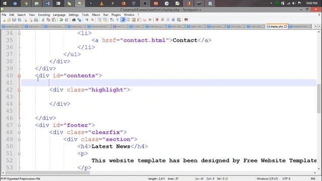 Updating a website Template and connecting it to MySql Database using PHP code. смотреть онлайн