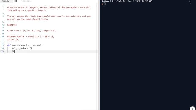 A simple approach to 2-sum (Leetcode #1! Solution in Python) смотреть онлайн