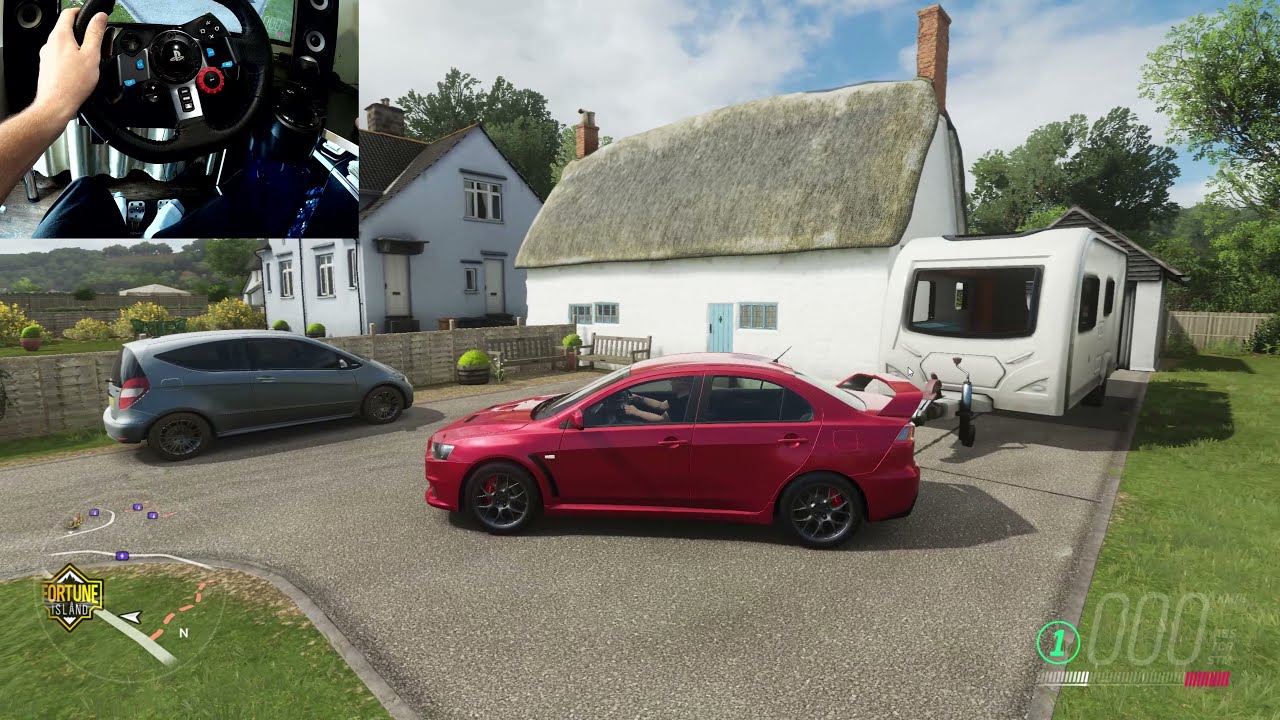 Mitsubishi Lancer evolution X GSR как ведет себя авто в Forza Horizon 4 с рулем Logitech g29 смотреть онлайн