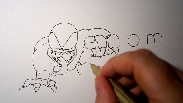 Как превратить слово VENOM в рисунок?| Трансформация слова в рисунок смотреть онлайн