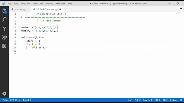 Solution Exercise Find Common Python Tutorial Hindi смотреть онлайн