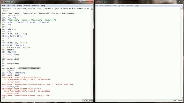 Python Tutorial v3.2.5 Lesson 23.1 - List Data Type Introduction (1 of 2) смотреть онлайн