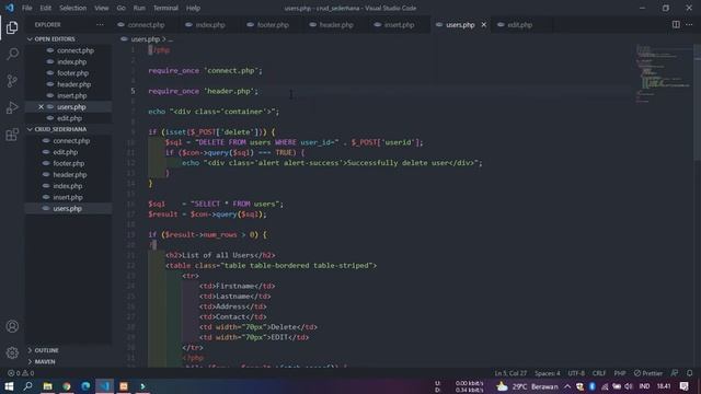 Membuat CRUD (Create, Read, Update, Delete) Pada PHP & MySQL | Pemrograman Web смотреть онлайн