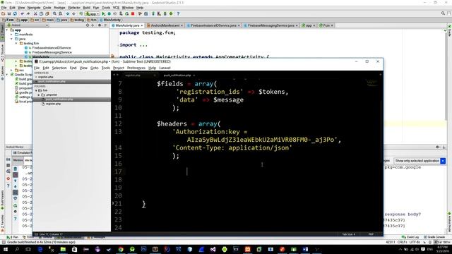 Firebase Cloud Messaging Push Notifications using the Android, PHP, MYSQL PART 2/2 смотреть онлайн