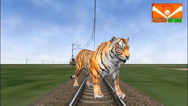 Crazy TIGER try to stop DEMU train in indian train simulator смотреть онлайн