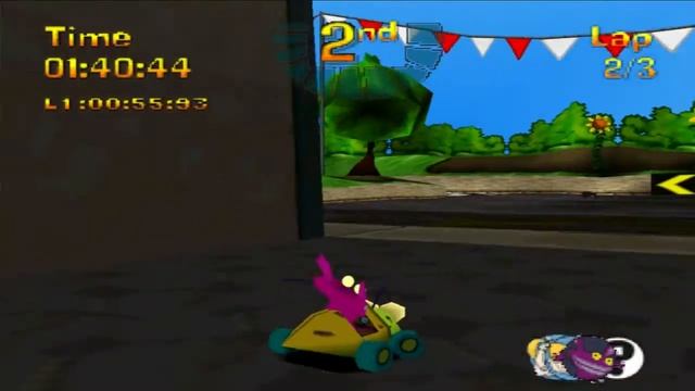 Nicktoons Racing (PS1) walkthrough - Rancid Raceway смотреть онлайн