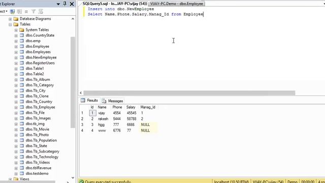 Sql Server : Insert all records of table to another existing table смотреть онлайн