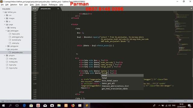 part 13 tutorial membuat aplikasi POS (point of sale) dengan php mysqli dan bootstrap смотреть онлайн