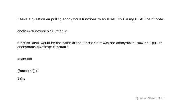 HTML : Calling anonymous function in HTML смотреть онлайн