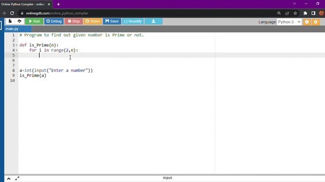 Python Program to Check given number is Prime or not смотреть онлайн