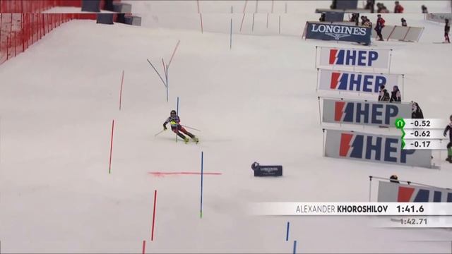 Саня Хорошилов, слалом в Загребе, 2 заезд смотреть онлайн