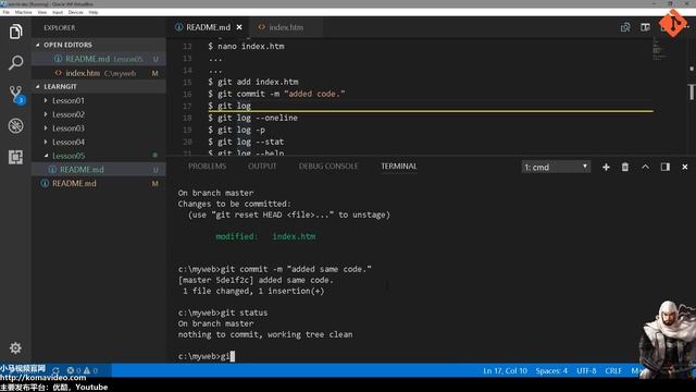 05★Git入门★查看提交履历 git log смотреть онлайн
