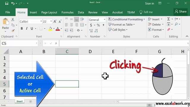 Select a cell - Learn Excel Fast - Excel 2016 смотреть онлайн