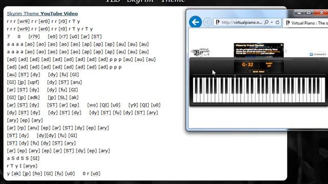 Skyrim Main Theme played on VirtualPiano.net смотреть онлайн