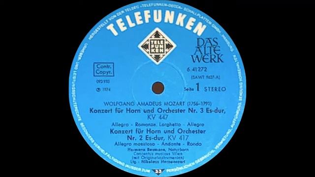 Beauty of Natural Horn : Mozart Horn Concerto No. 2 in E flat, KV 417 (Vinyl Rip) смотреть онлайн