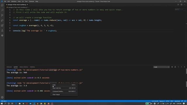 Average of two or more numbers - JavaScript Tutorial смотреть онлайн