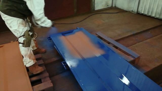 Окраска бортов автоприцепа, комбинированное распыление, Graco Merkur ES