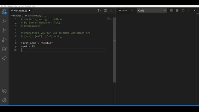 naming variables in python смотреть онлайн