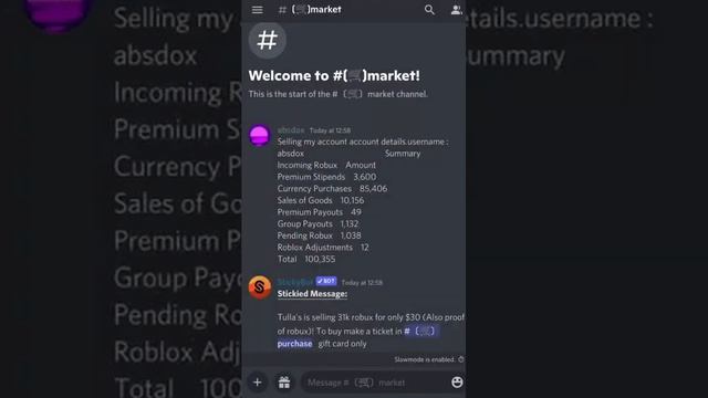 Best roblox black market discord смотреть онлайн