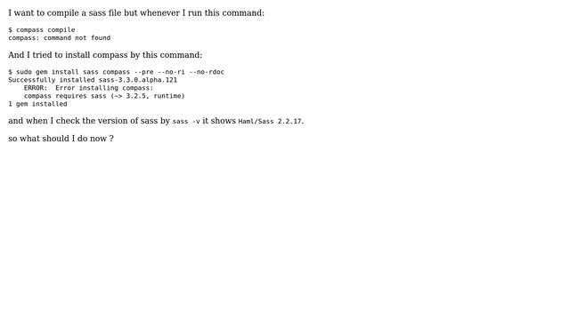 Ubuntu: ubuntu: facing problem in installing compass смотреть онлайн