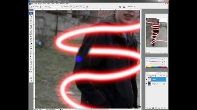 Photoshop (линия света)
