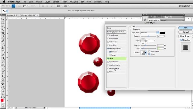 How to make rubies, diamonds and gems in Photoshop with layer styles смотреть онлайн