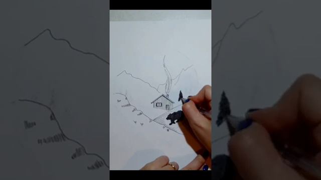 Рисуем гелиевой ручкой _ Графика #shorts смотреть онлайн