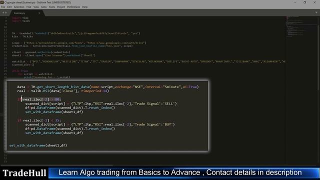 Algo trading using google sheets | TradeHull | Details in description? смотреть онлайн