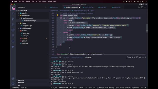 Golang JWT - Mengamankan REST API dengan JWT, Mux Middleware смотреть онлайн