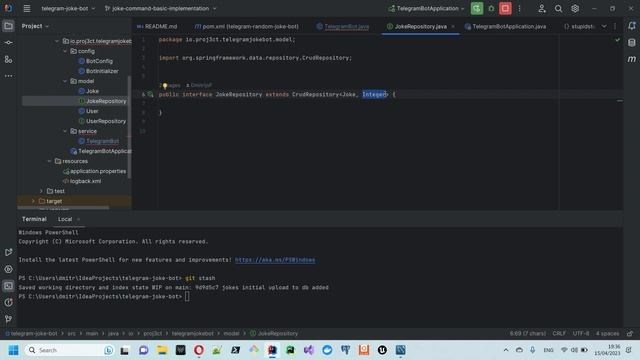 Telegram бот-шутник на Java 17 и Spring Boot 3: Выводим случайный анекдот из БД по команде /joke смотреть онлайн