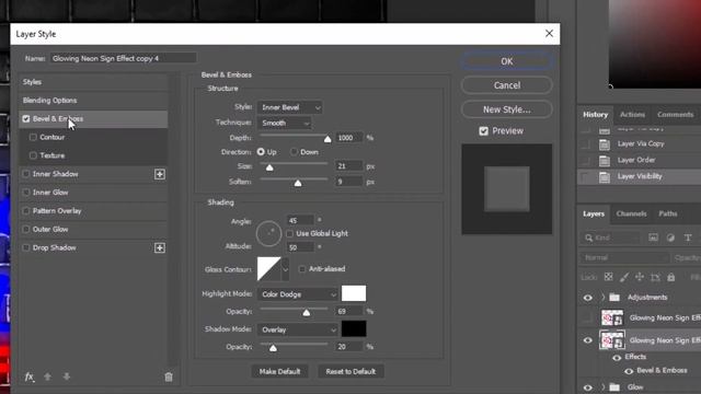 Photoshop Tips: Neon Effect Photoshop Tutorial - Glowing Neon Sign Effect
