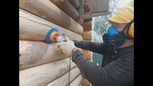Покраска сруба из бревна. Реставрация. Удаление старой краски. Шлифовка. Андреевские срубы.