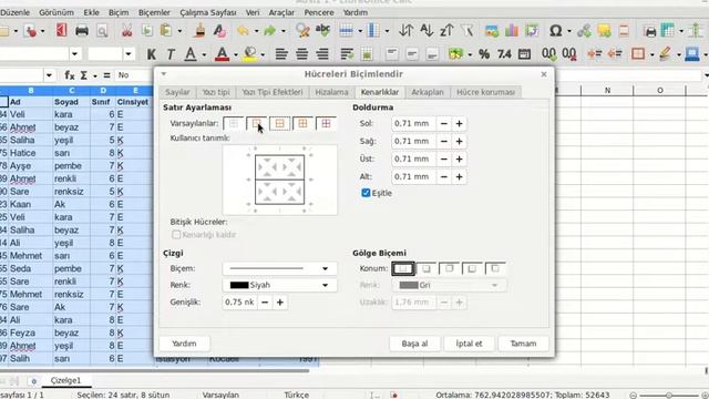 Libre Office Calc (Hesap Tablosu) - Kenarlık Ekleme смотреть онлайн