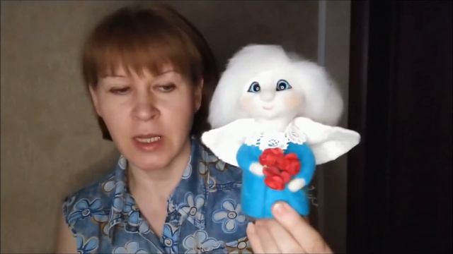 Ангелочек. Валяная интерьерная игрушка. смотреть онлайн