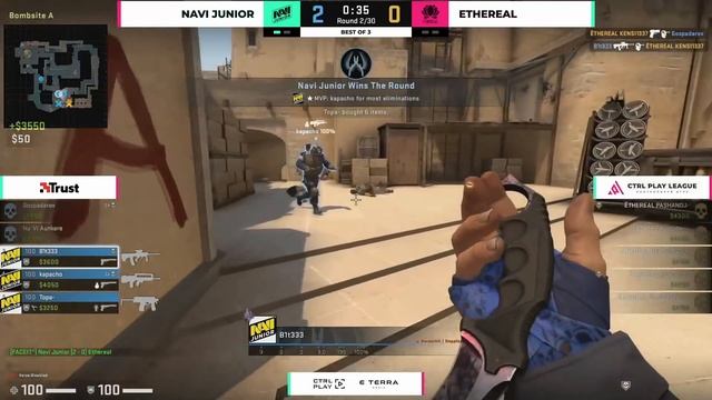 ШИКАРНАЯ ИГРА ОТ NAVI Junior vs EtheriaL - CTRL PLAY League (CS:GO) смотреть онлайн