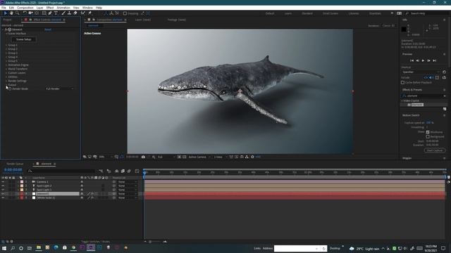 Free Download Whale 3D Model For Element 3D II After Effect