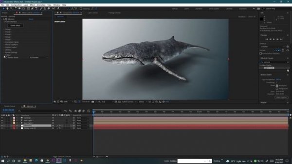 Free download Whale 3D model for element 3D II After effect