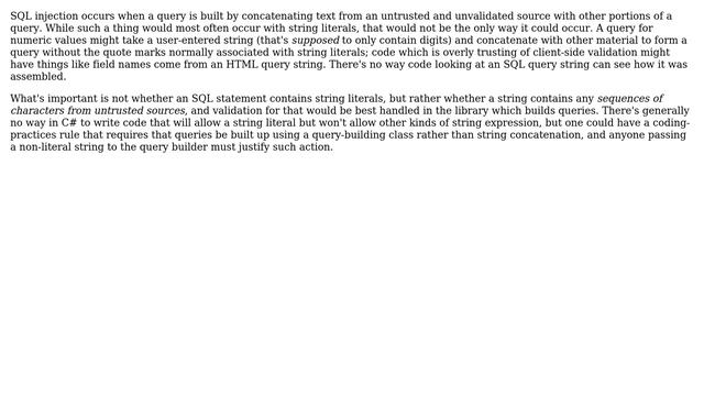 Why not just make non-parameterized queries return an error? (4 Solutions!!) смотреть онлайн