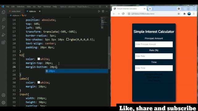 Simple interest calculator using html, css and javascript. смотреть онлайн