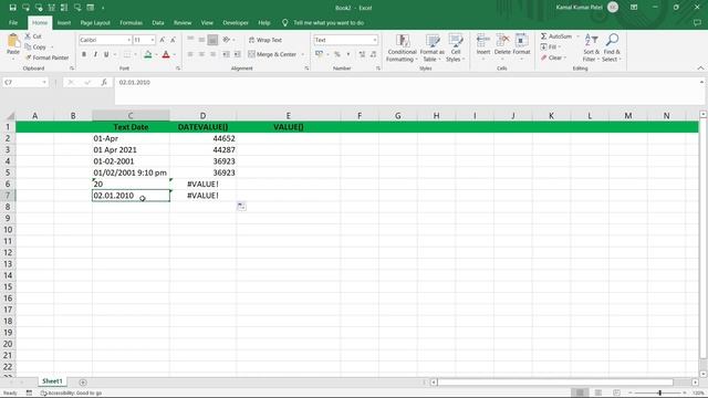 How to Convert Text to Date in Excel | Text to Date using DATEVALUE and VALUE Functions смотреть онлайн