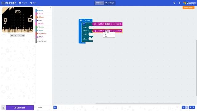 microbit MakeCode Editor - Logic Blocks - If True Then Else - Kitronik смотреть онлайн