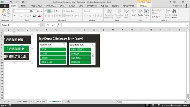 Step 4: Building the Excel Dashboard Display with Shapes with Name Range Associations смотреть онлайн