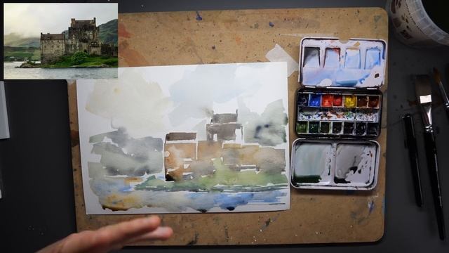 Watercolour THEN Ink Urban Sketching - Step By Step For Beginners