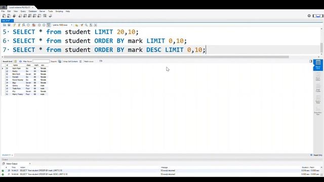 LIMIT MySQL query to restrict number of records returned from database table смотреть онлайн