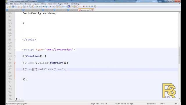 telugu web tutorials jquery part 4 add remove classes смотреть онлайн