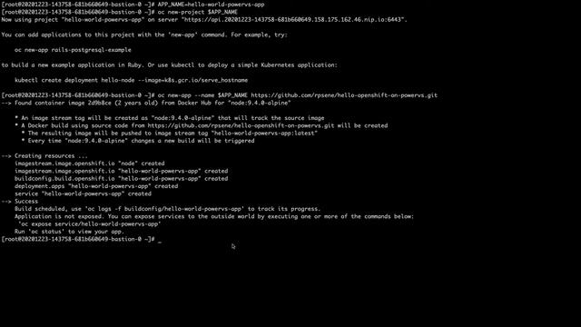 RedHat OpenShift on PowerVS - Deploying a simple application смотреть онлайн