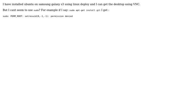 Ubuntu: Ubuntu on android linux deploy -sudo perm_root permission denied смотреть онлайн