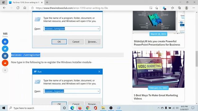 Fix Error 1310, Error writing to file on Windows systems смотреть онлайн
