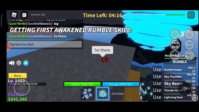 Getting Awakened Rumble, Sharkman karate, 2x Mastery, Trident, color haki || Blox fruits смотреть онлайн