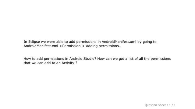 Android : Adding Permissions in AndroidManifest.xml in Android Studio? смотреть онлайн
